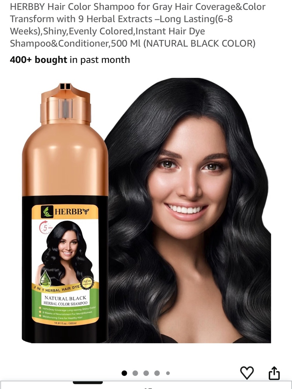 Natural Black Herbal Hair Color Shampoo – Black